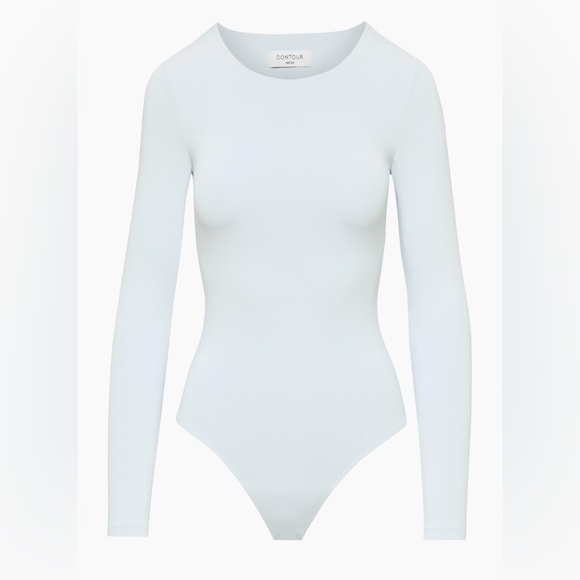 Aritzia Babaton Contour Crew Longsleeve Bodysuit Cruise Blue XS *LNWOT* - Picture 8 of 11